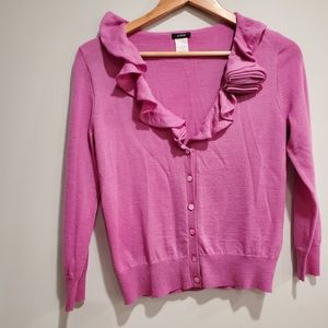 J Crew 100% Merino Wool Pink Cardigan